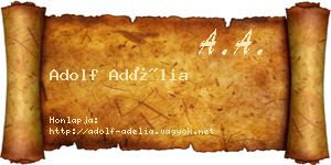 Adolf Adélia névjegykártya